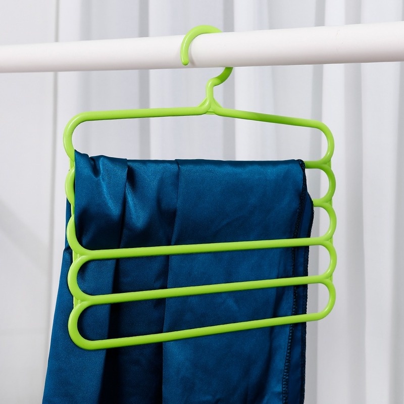 Thanh treo móc quần áo 5 Tầng Bằng Nhựa Chống Trượt Tiết Kiệm Không Gian