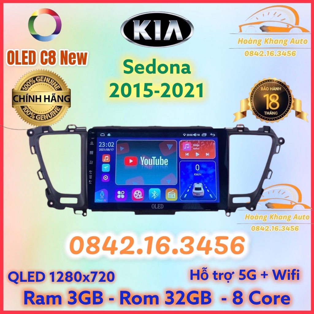Màn hình android OLED C8 New theo xe Sedona 2015 - 2020 kèm dưỡng và jack nguồn zin theo xe .