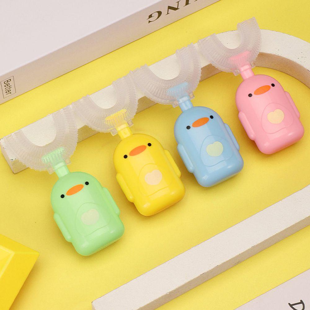 AUGUSTINA Bàn Chải Đánh Răng Lông Mềm Xoay 360 Độ Hình Chữ U Dành Cho Trẻ 2-12 Tuổi