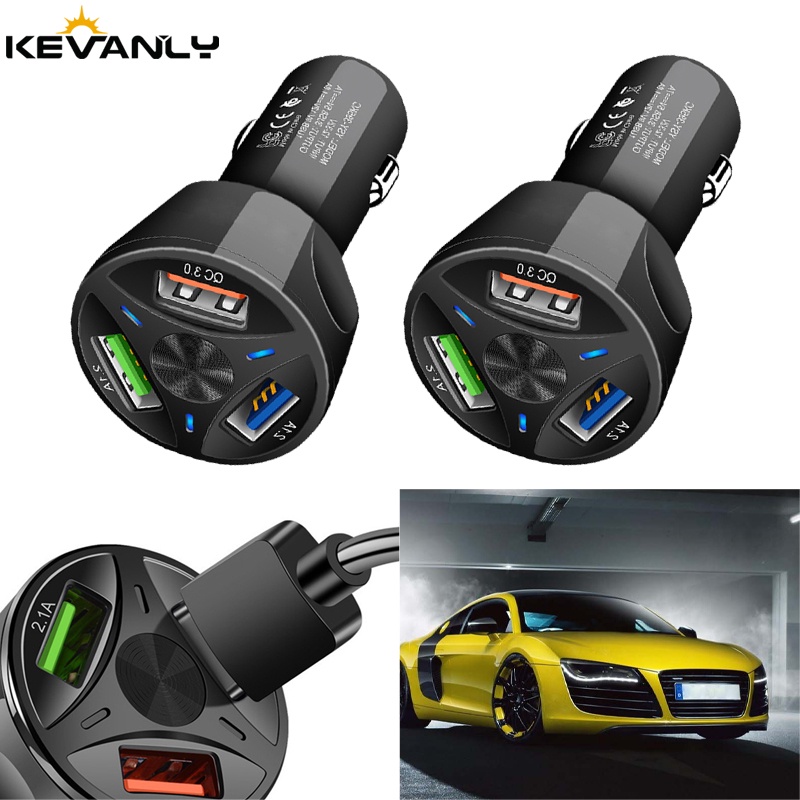 Tẩu Sạc 3 Cổng USB Trên Xe Hơi Cho Samsung Huawei Xiaomi iphone