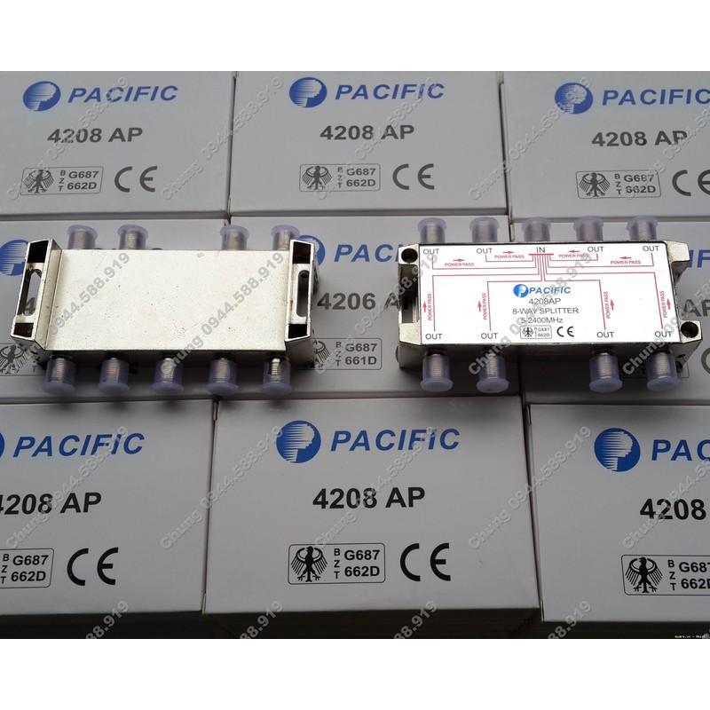 Bộ chia 8 cao tần truyền hình cáp Pacific 4208AP