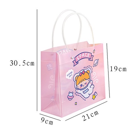 Túi Nhựa Cứng Tote Trong Suốt Chống Thấm Nước Sức Chứa Lớn Đựng Đồ Cá Nhân Bút Tài Liệu Quai Xách D177