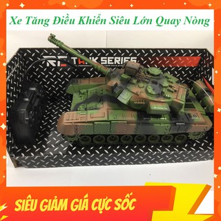 Đồ Chơi Xe Tăng Điều Khiển Loại Lớn 33cm Quay Nòng, Di Chuyển Siêu Tốc, Phát Nhạc Quân Sự Siêu Cấp (XJ13)