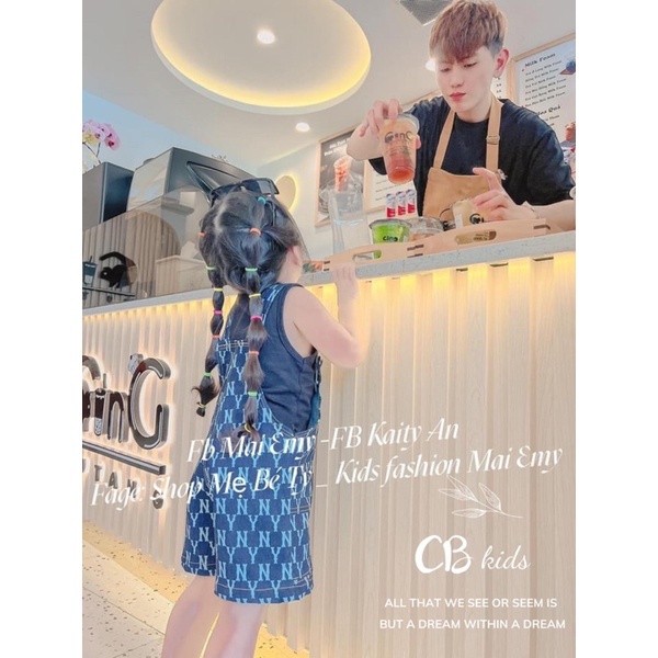 Set NY yếm bò + áo 3 lỗ cho bé gái