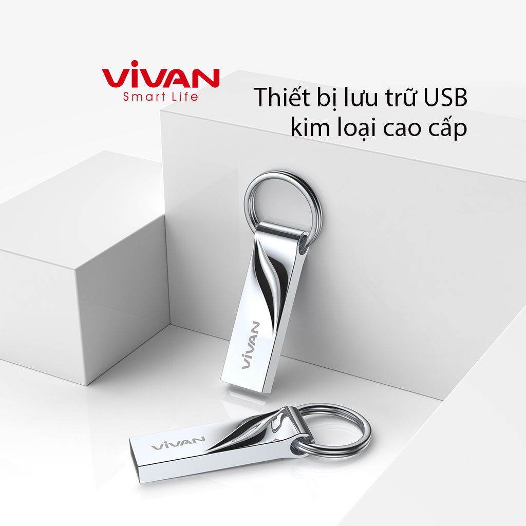 Thiết Bị Lưu Trữ USB 16GB 32GB VIVAN VF316/332 Flash Drive Đầu Kim Loại Siêu Nhẹ Kết Nối Nhanh Hàng Chính Hãng