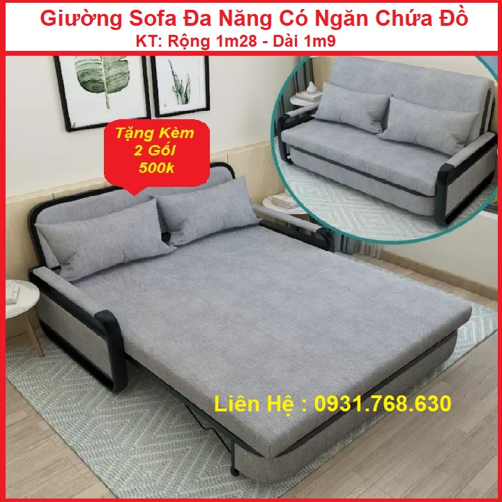 Giường Sofa Đa Năng ,Có Ngăn Chứa Đồ Khung Sơn Tĩnh Điện Cao Cấp , Giường Sofa , Giường Sofa Thông Minh