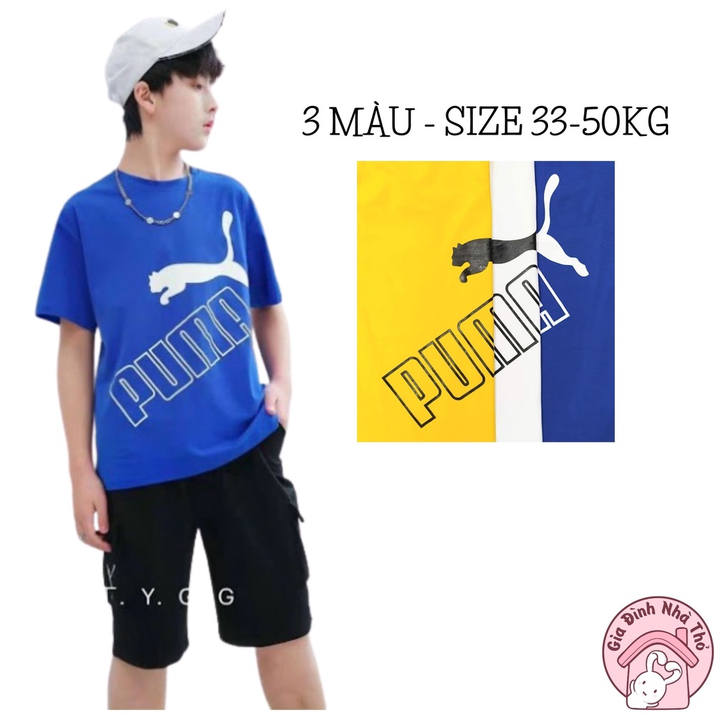 (30-45kg) Set bộ cotton áo thun thể thao quần ngố túi hộp cá tính cho bé trai ở nhà đi chơi đi học