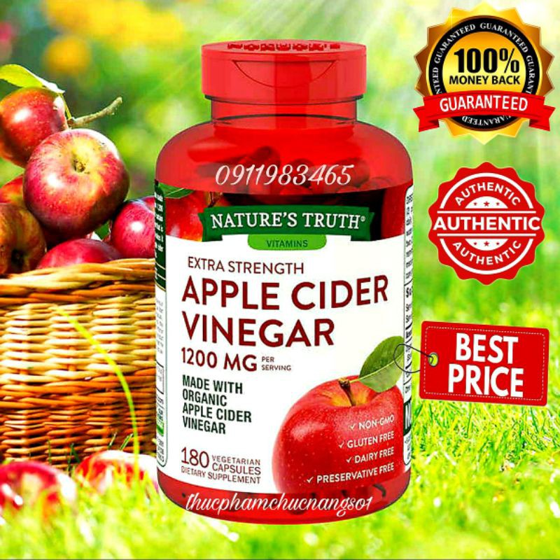 Giấm Táo Apple Cider Vinegar Giảm Cân ( lẻ 1 viên )