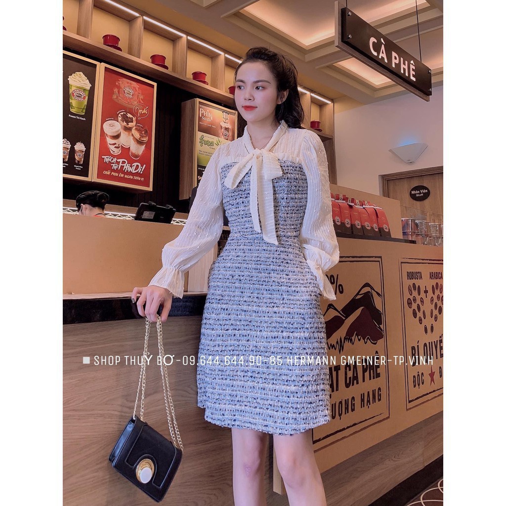 Đầm nữ đẹp, chất xốp họa tiết caro phối tay voan xinh xắn, kiểu dáng trẻ trung, chất vải đẹp, đường may kỹ | BigBuy360 - bigbuy360.vn