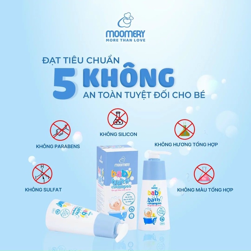 Sữa tắm gội thảo dược 2in1, bảo vệ làn da cho bé toàn diện của nhà Moomery Nhã Phương.