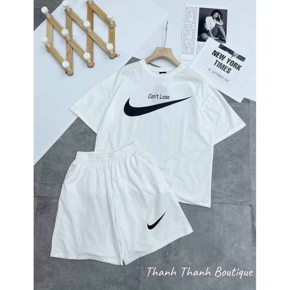 Bộ thun nữ chất cotton hot hit/Set áo thun tay lỡ quần short form rộng unisex chất liệu cotton cao cấp thấm hút mồ hôi
