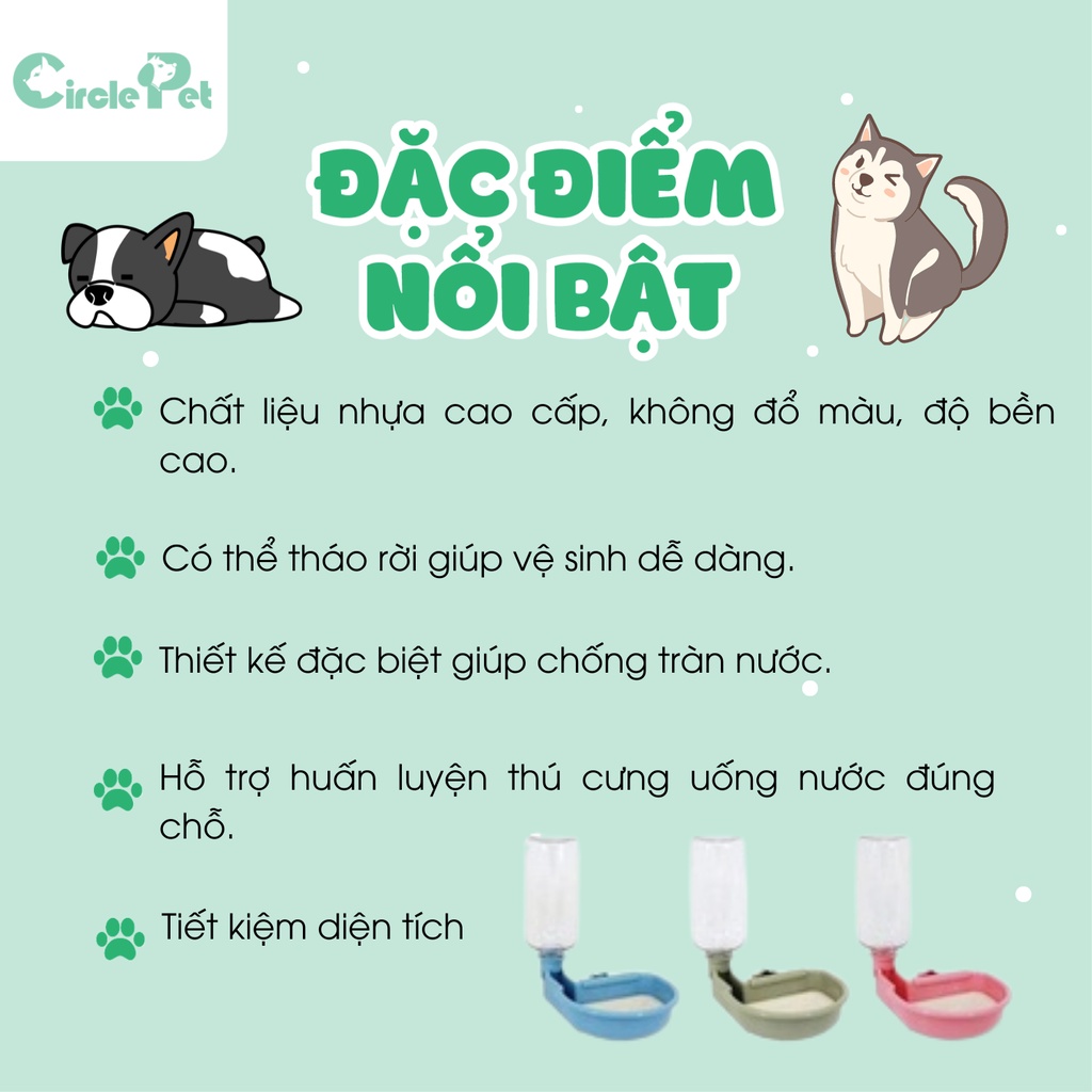 Dụng Cụ Uống Nước Chống Tràn Cho Thú Cưng 480ml P1275 PIAN PIAN - Circle Pet