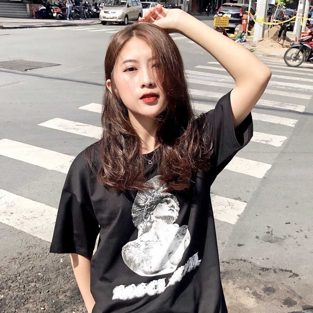 Áo thun tay lỡ Unisex Angel Devil , áo phông nam nữ Form rộng Oversize Cotton hai màu đen trắng | BigBuy360 - bigbuy360.vn
