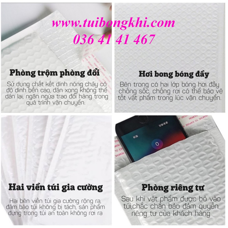 [Shop yêu thích-N] 50 Túi bong bóng khí - Túi giấy Kraft bọc xốp hơi, xốp nổ đóng hàng, gói hàng