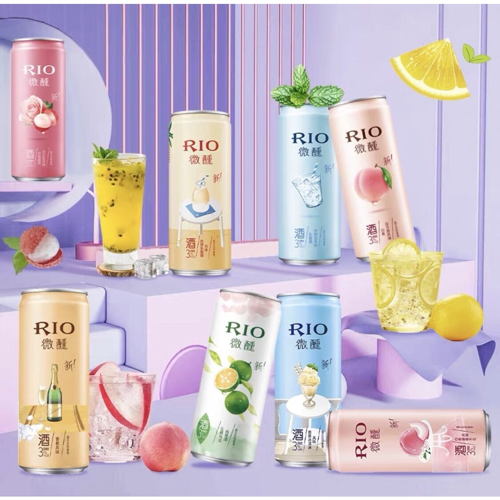 Nước uống trái cây lên men cao cấp Rio light lon 330ml
