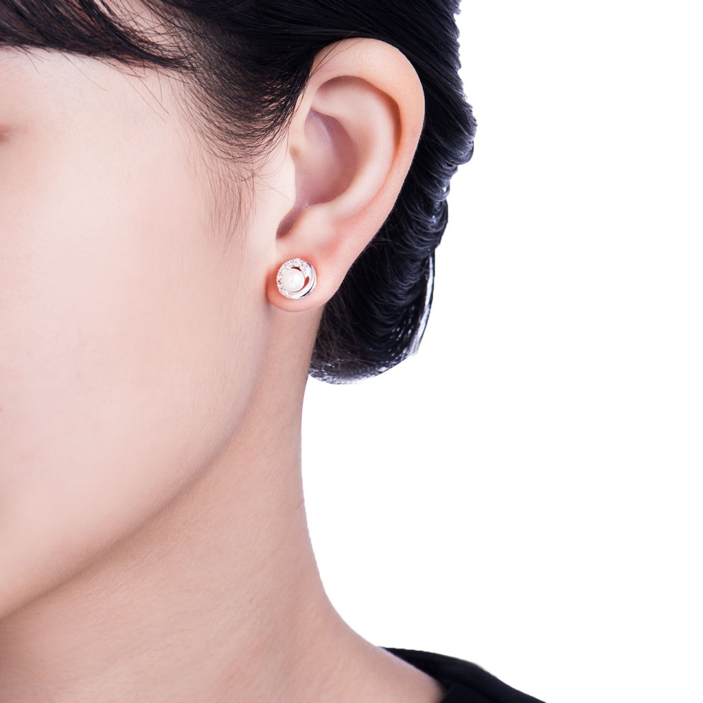 Bông tai Bạc đính ngọc trai Freshwater PNJSilver PFXMK000012