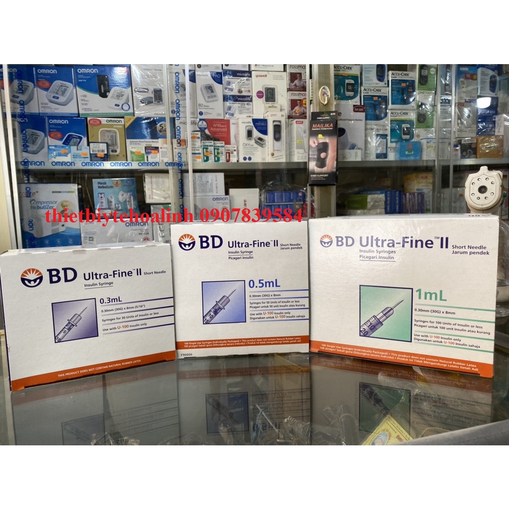 Bơm tiêm tiểu đường BD Ultra Fine II - Mỹ 0.3/0.5/1ml