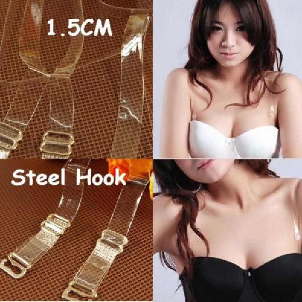Clear Detachable Transparent Invisible Straps Bra Steel Hook 1.5Cm