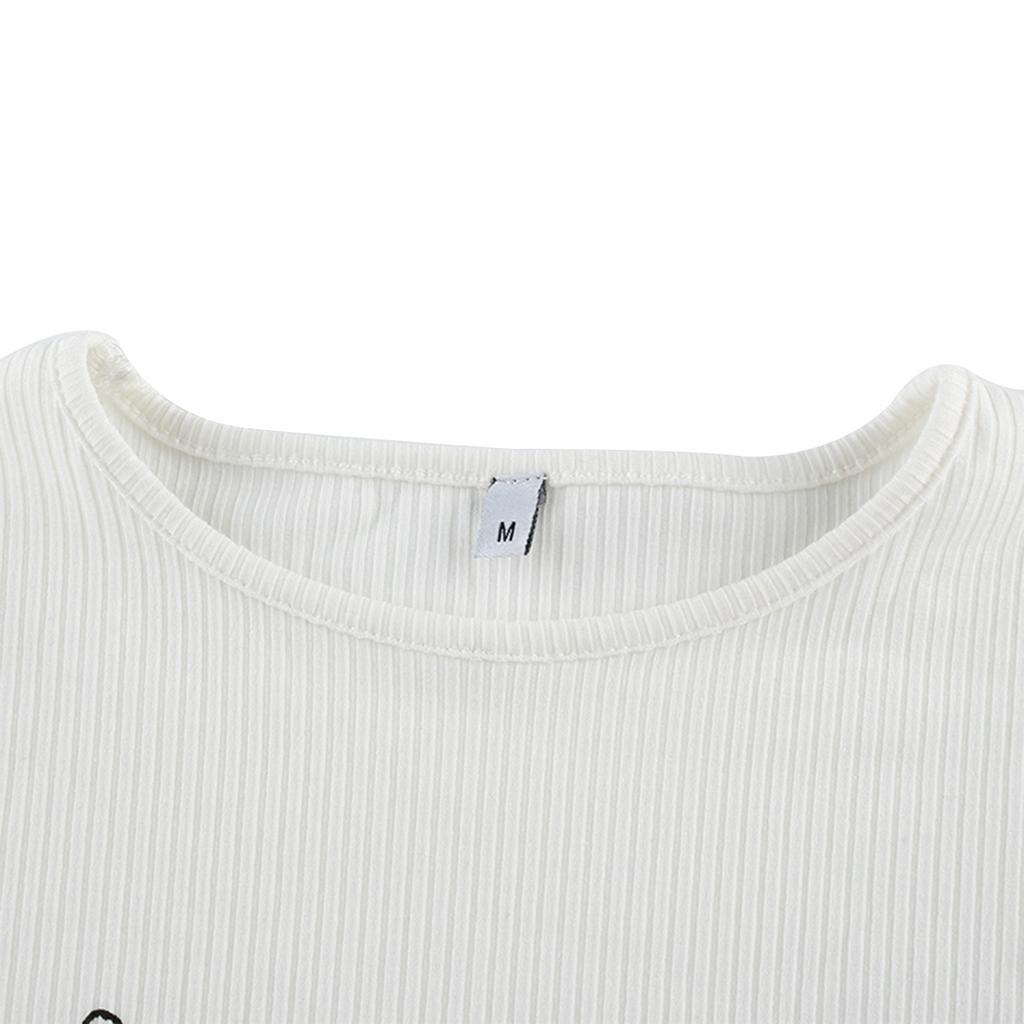 Áo Croptop Ngắn Tay Bó Sát Cá Tính Dành Cho Nữ