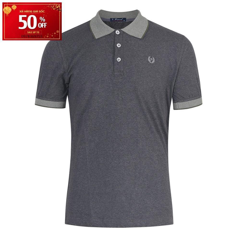 Áo thun nam cổ dệt pious KT002 ( XÁM ĐẬM)