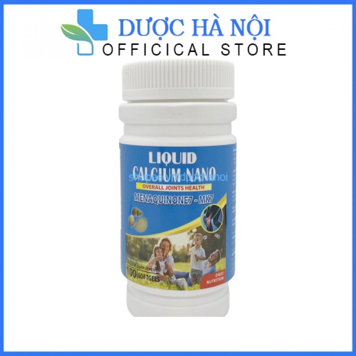 Liquid Calcium nano giúp phòng ngừa loãng xương, giúp xương chắc khỏe giảm đau nhức xương khớp glucosamin - Lọ 100 viên