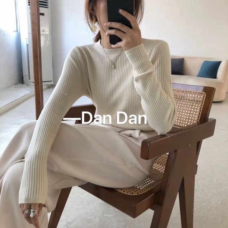 Áo len gân dài tay