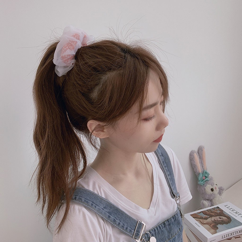 Dây buộc tóc vải Scrunchies Caro Mây CT60