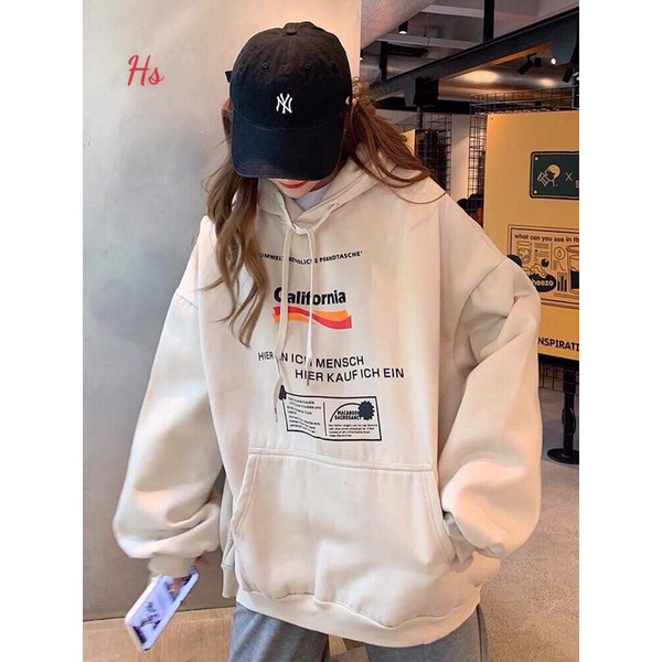 Áo Hoodie Nỉ CALIFOR Unisex 🦋 Áo Nỉ Nam Nữ Dáng Rộng Kèm Mũ Túi Trước 2 Màu 🦋