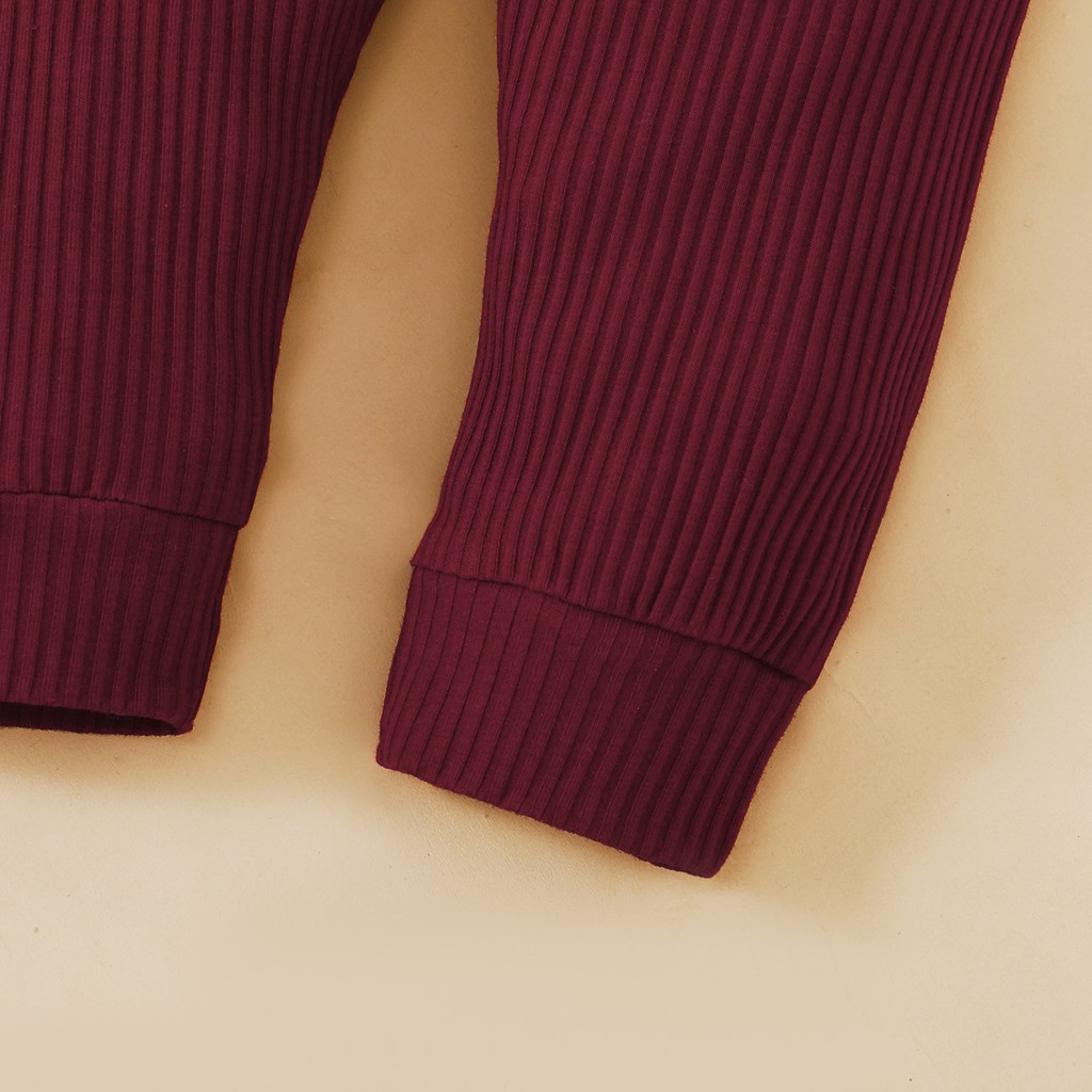 Bộ đồ MIKRDOO gồm áo dài tay và quần dài màu trơn thời trang dành cho trẻ em