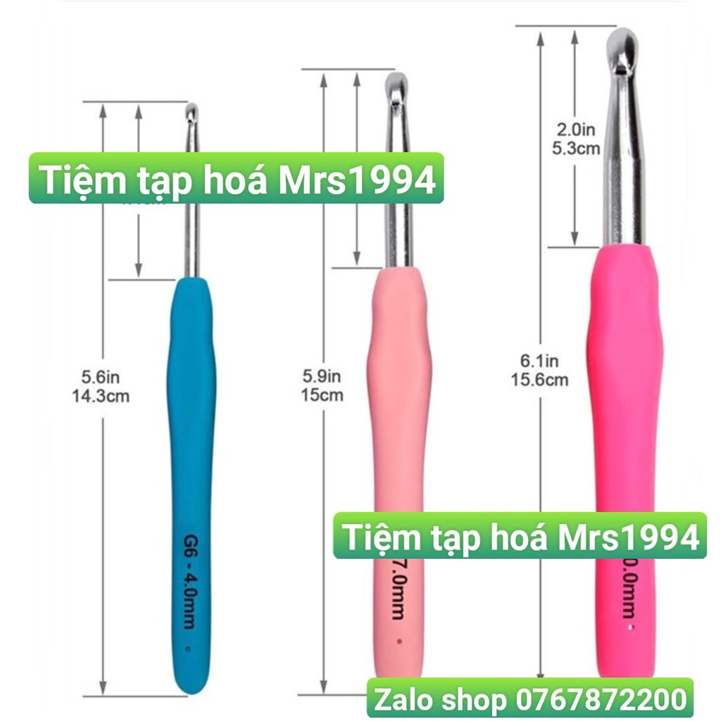 {~15.5cm - 14 cây} BỘ ĐỦ SIZE KIM MÓC LEN CÁN DẺO - DỤNG CỤ MÓC LEN - KHÂU MÓC ĐÁNH DẤU