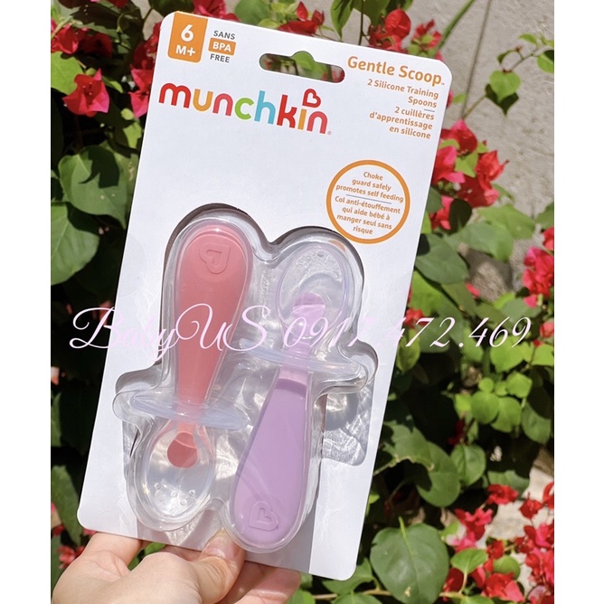 Bộ 2 thìa silicone tập hút chống hóc Munchkin