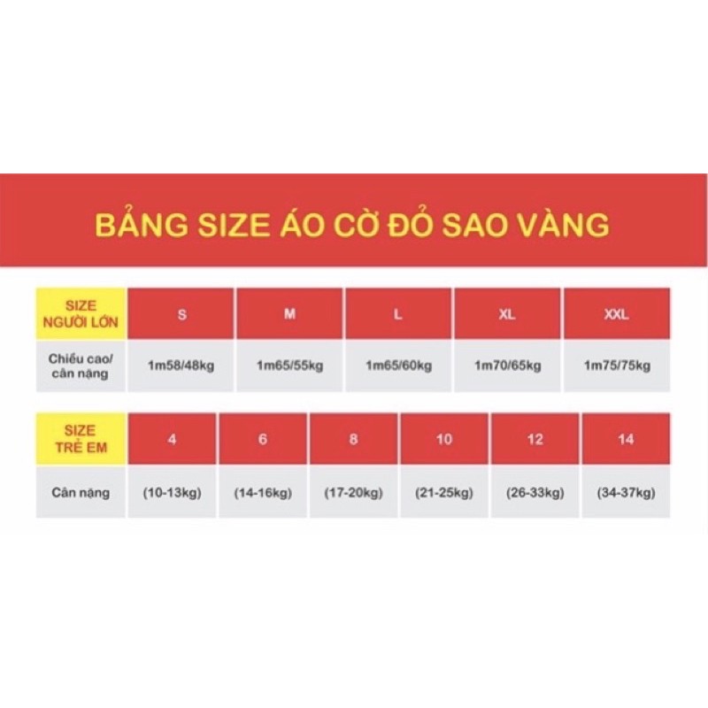 Siêu sale Áo cờ đỏ sao vàng chất thun siêu bền đẹp