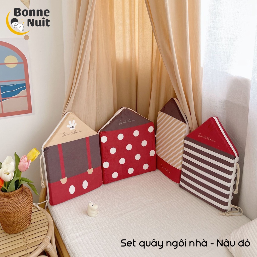 Set quây ngôi nhà 4 miếng vừa đảm bảo an toàn vừa trang trí phòng cho bé