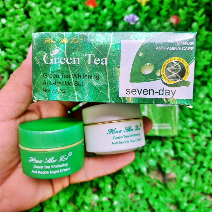Bộ Đôi 2 Lọ Kem Trà Xanh 7 Days Dưỡng Da Khử Nám Hiệu Quả Ngày Và Đêm – HUKB378