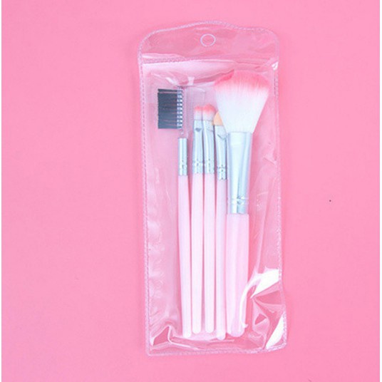 Bộ Cọ Trang Điểm 5 Món Tiện Lợi Màu Hồng 🍑 Peach.Beauty 🍑 | BigBuy360 - bigbuy360.vn
