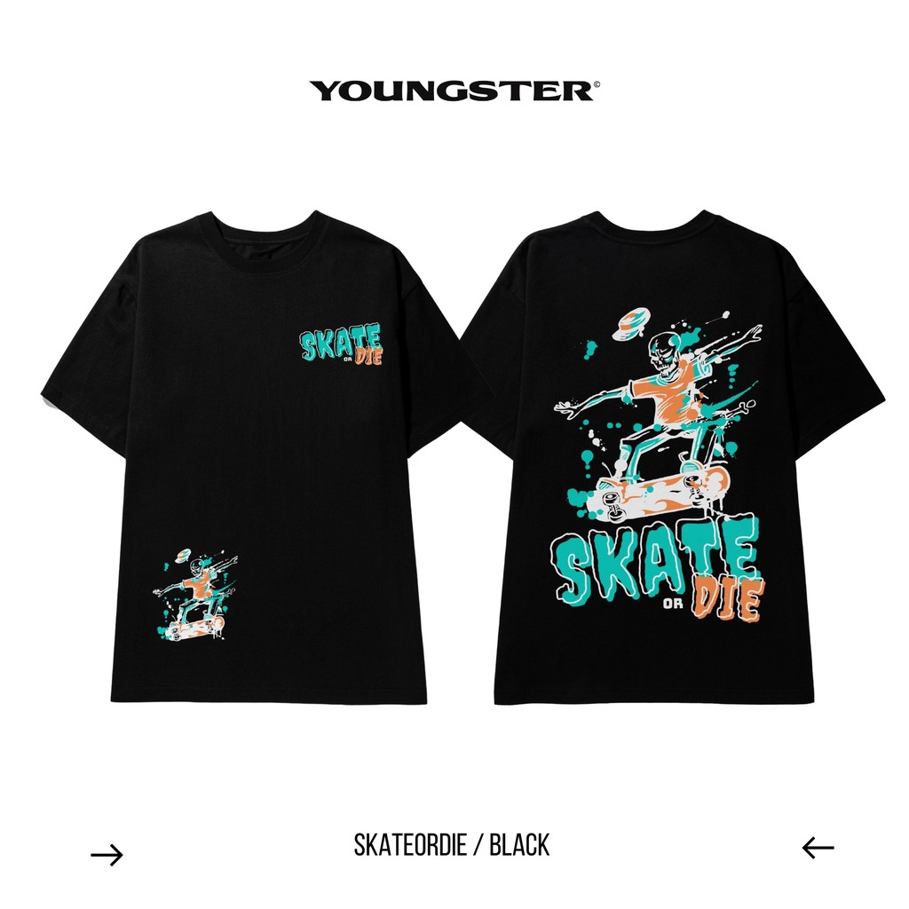 Áo thun Unisex tay lỡ form rộng Skate Board Life