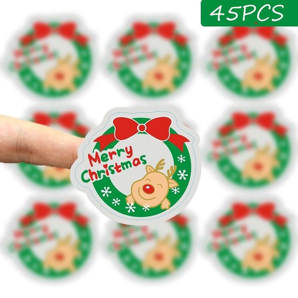DORAW Set 45 Nhãn Dán Niêm Phong Bao Bì Bánh Kẹo Phong Cách Giáng Sinh