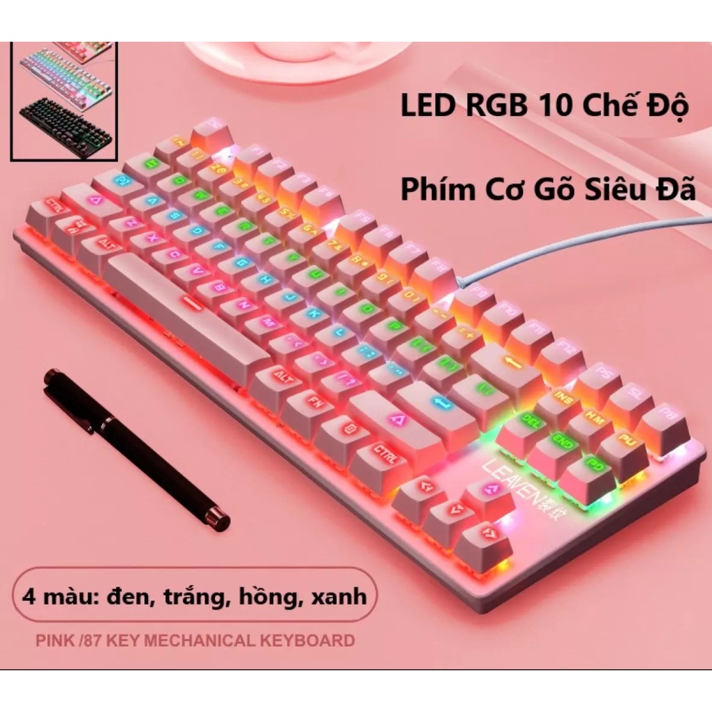 Bàn Phím Cơ Máy Tính Crack K2 PRO Led RGB 10 Chế Độ Khác Nhau