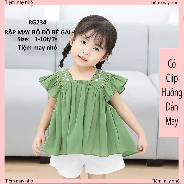 RG234_Rập giấy may bộ đồ bé gái