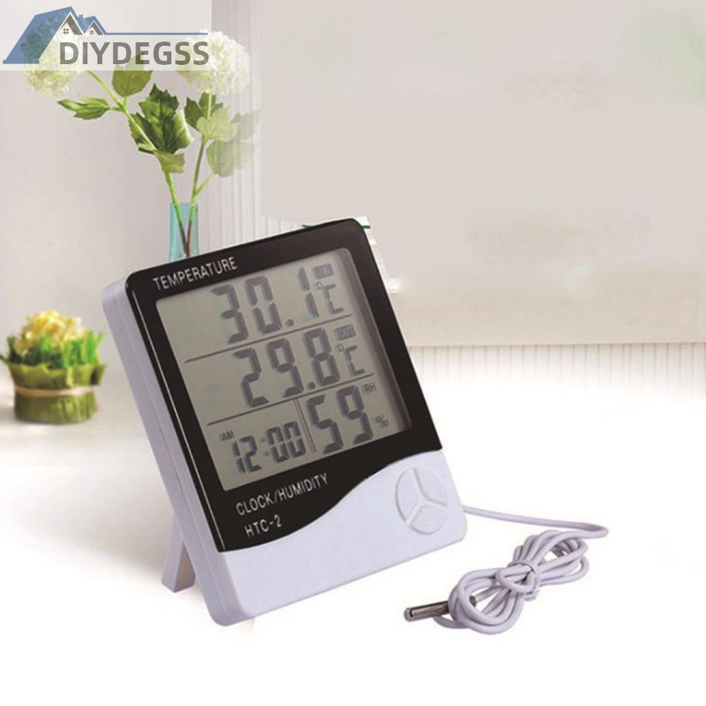 Diydegss2 Electronic Digital Clock Temperature Humidity Meter Thermometer Hygrometer