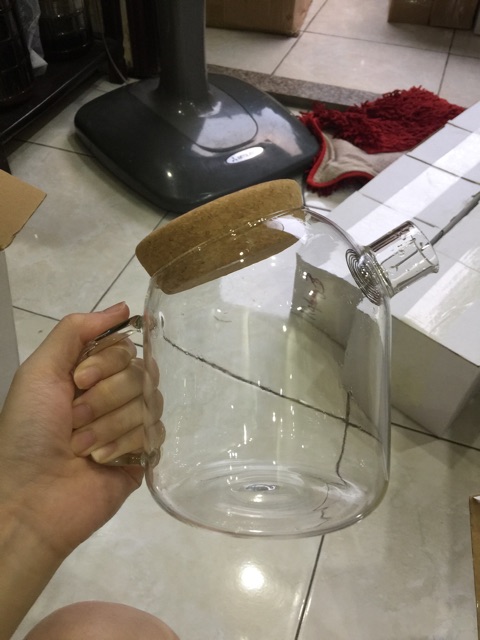 Bình nước thuỷ tinh nghiêng 1l