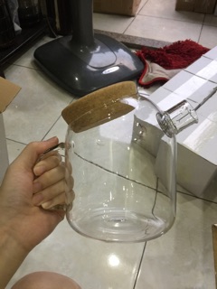 Bình nước thuỷ tinh nghiêng 1l