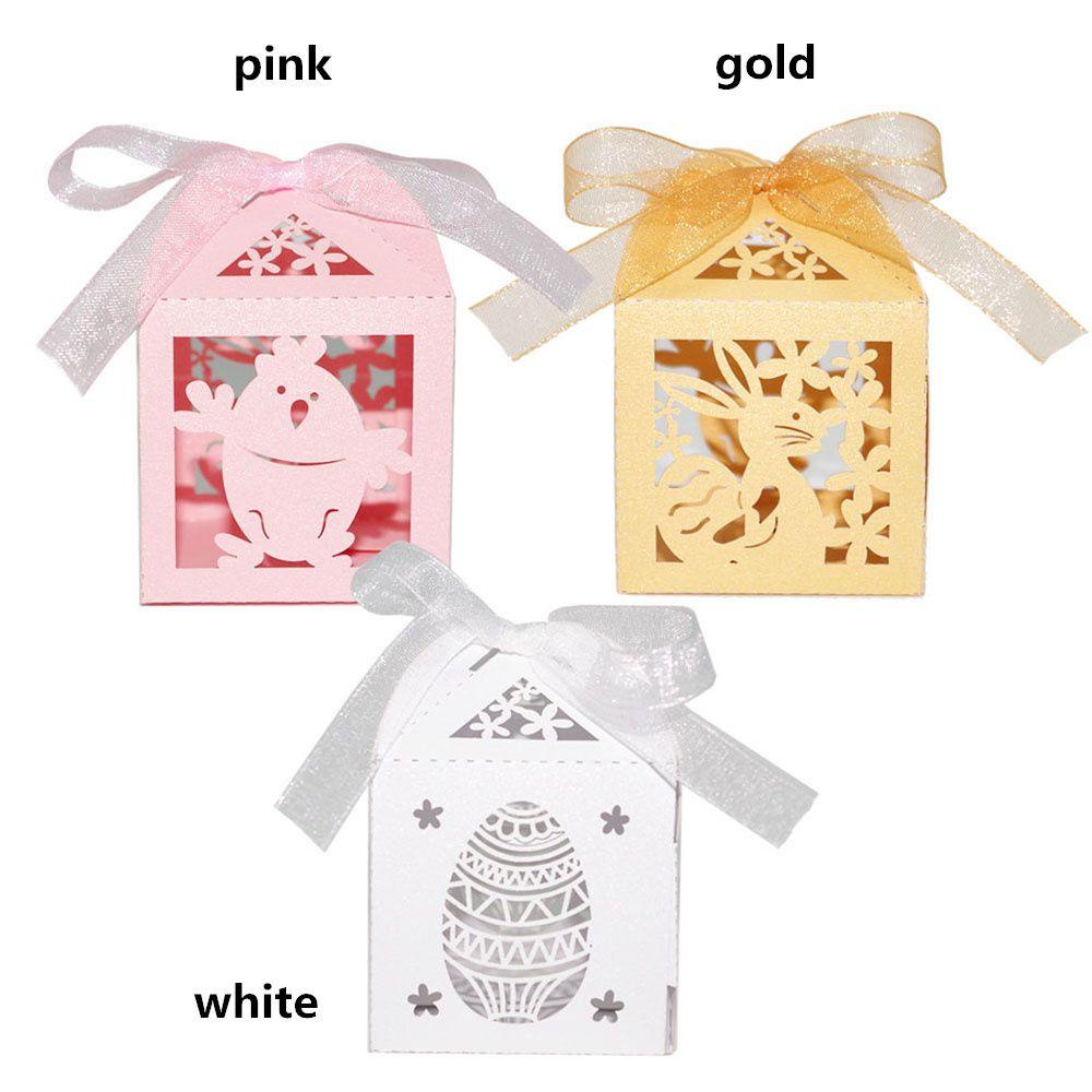 YOLA 10 Hộp Giấy Đựng Kẹo Trang Trí Ruy Băng Cắt Rỗng 2022