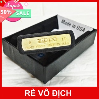 [Cực Rẻ]zippo - bật lửa zippo usa phiên bản Original đen nứt in hoa văn