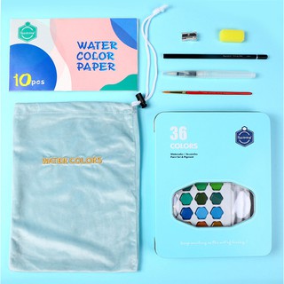 (GIÁ TỐT NHẤT)Màu Nước Keep Smiling 36 Màu Viên Nén Cao Cấp Đen/Xanh/Hồng