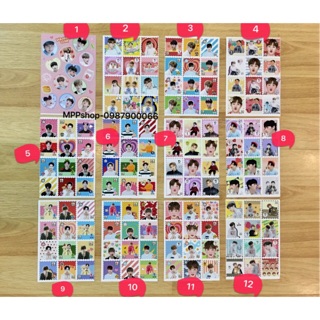 Ảnh sticker WANNAONE gồm nhiều ảnh nhỏ khác nhau/1 tấm