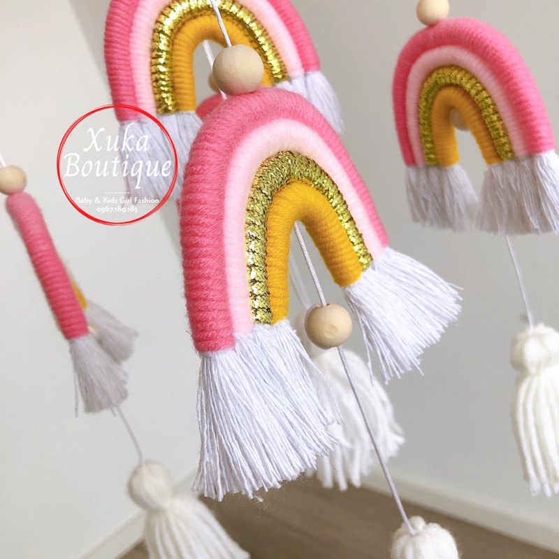 Chuông gió Trang Trí Phòng, Treo Nôi Treo Cũi Hình Cầu Vồng Sắc Màu (Hàng Cao Cấp) Đẹp Mắt Thích Hợp Trang Trí Phòng