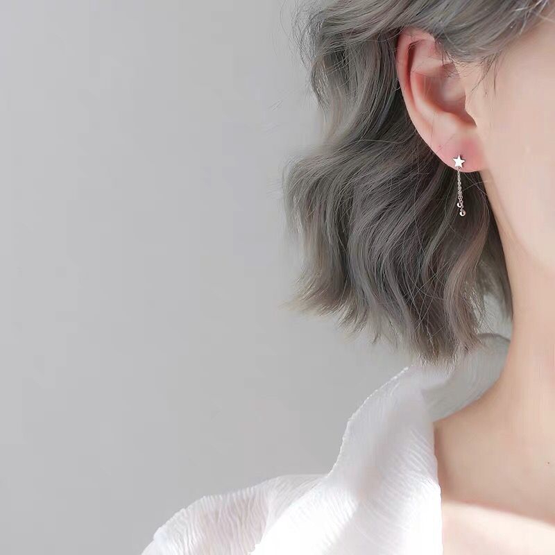 Bông Tai Mạ Bạc 925 Hình Trái Tim Đính Đá zircon Đơn Giản Thời Trang Cho Nữ