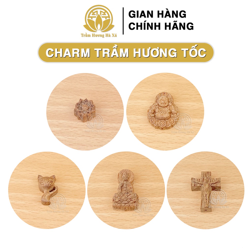 Phụ kiện charm trầm hương tốc HÀ XÁ mix vòng tay phong thủy may mắn, tài lộc