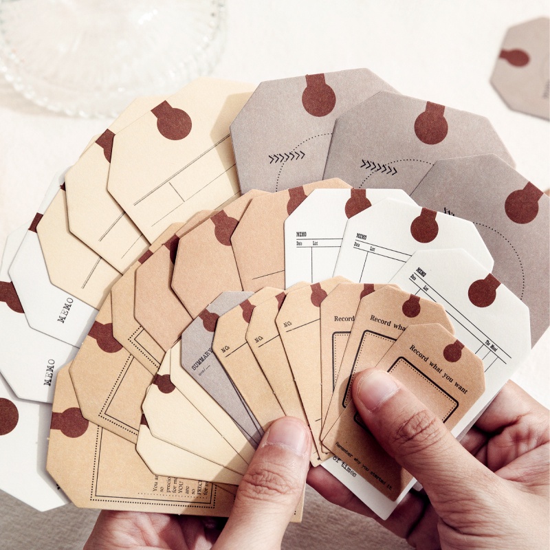 Peach 30Pcs Vintage tag tag message sticker pack Journal Scrapbook Decor Sticker